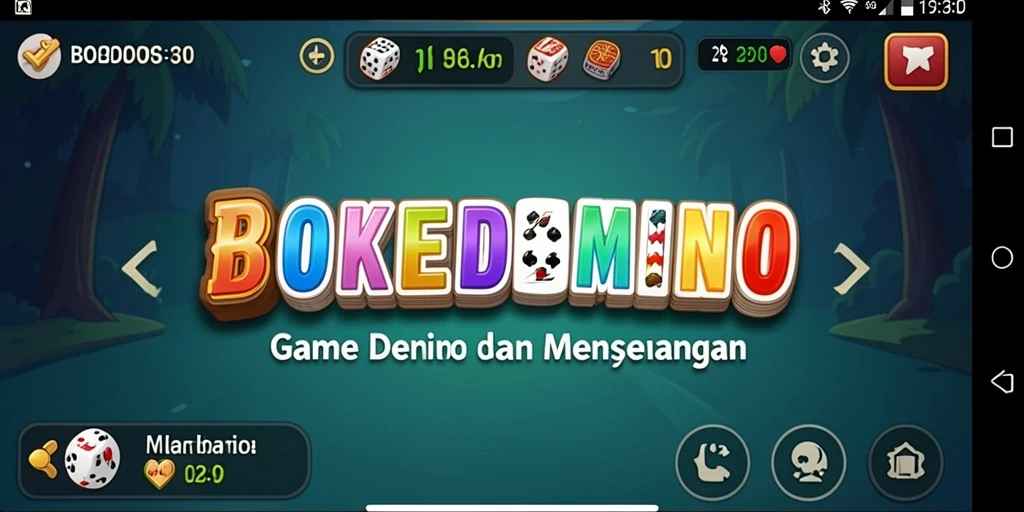 Tampilan gameplay seru di BOKEDOMINO dengan grafis menarik.