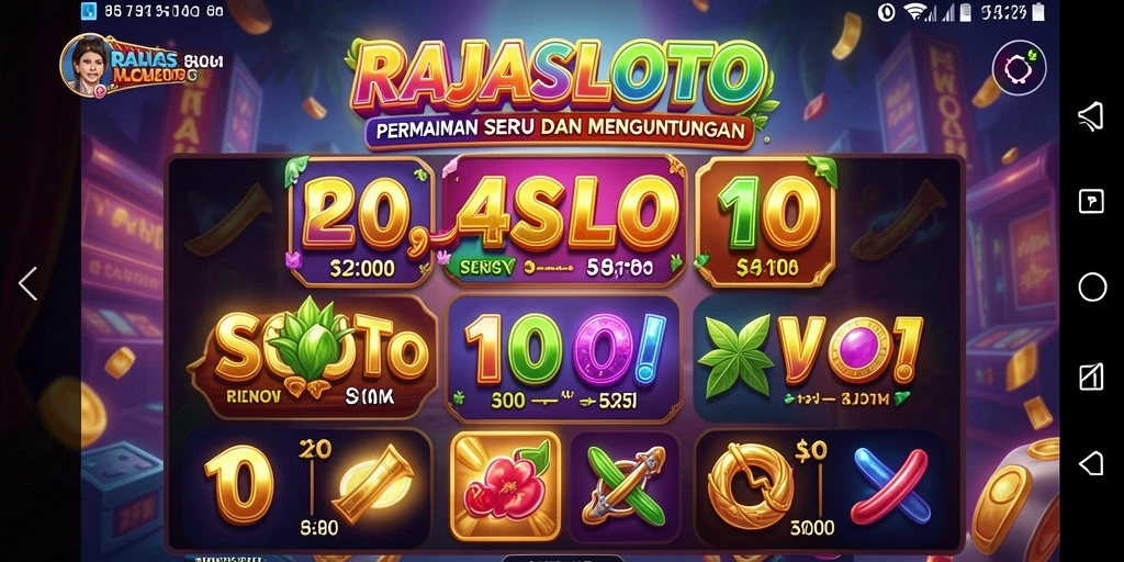 Tampilan menarik dari gameplay slot RAJASLOTO yang mengasyikkan.