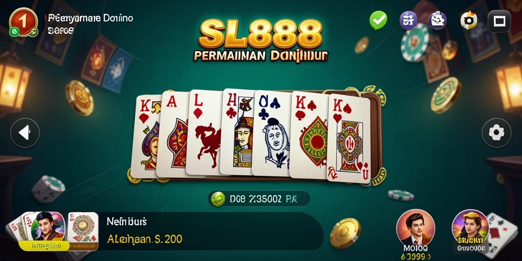 Tampilan gameplay domino di SL888 yang menarik dan interaktif.