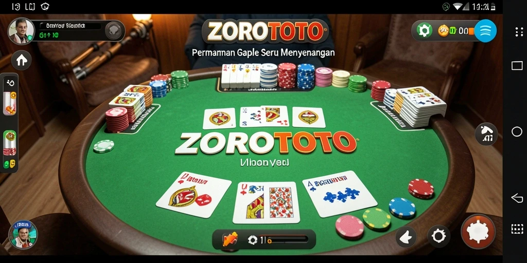 Screenshot ZOROTOTO menunjukkan keseruan bermain Gaple online.